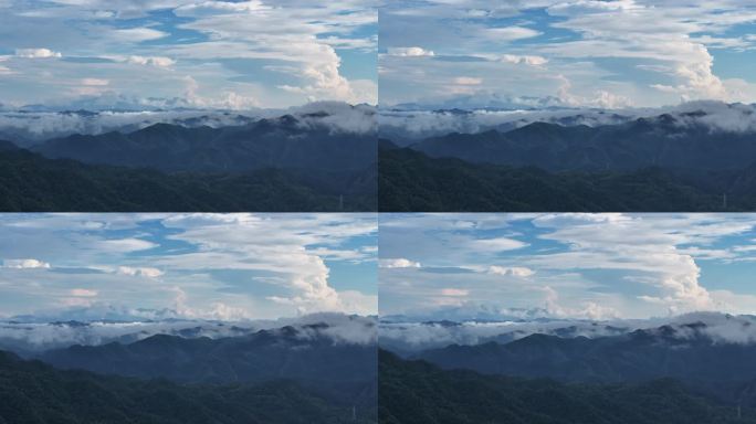 4k 航拍山云海山川高山森林大自然