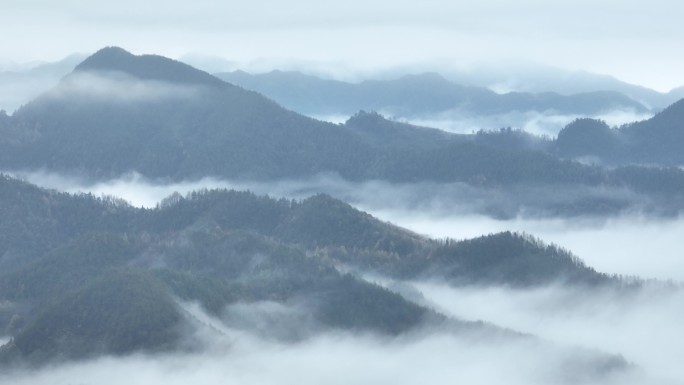 4k 航拍山云海山川高山森林大自然