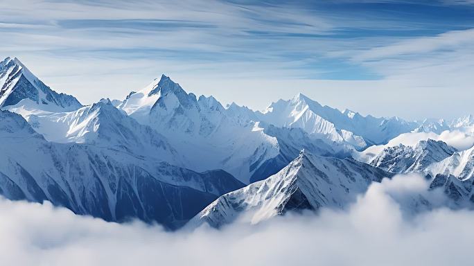 4K宽屏唯美壮阔雪山流云④