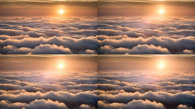 唯美云层航拍震撼大气云端云海日落黄昏日出