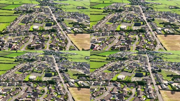 北爱尔兰安特里姆郡巴利米纳郡克拉夫米尔斯村鸟瞰图