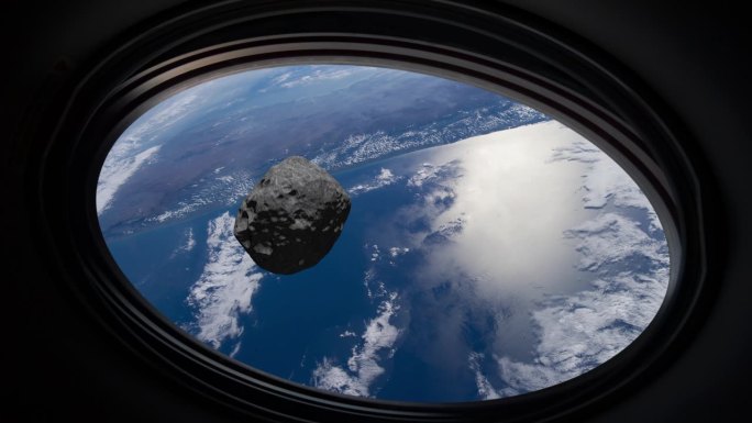 小行星在地球附近飞行。