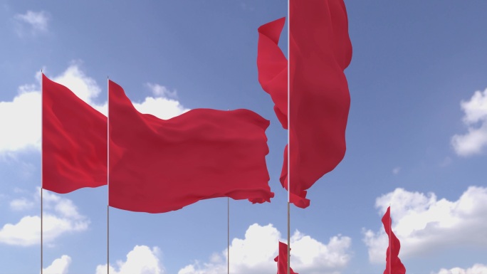 红旗飘扬旗帜红布素材