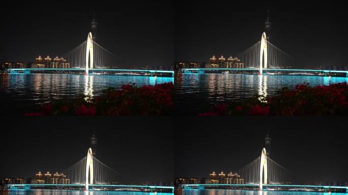 4K延时拍摄，广州珠江猎德大桥小蛮腰灯光