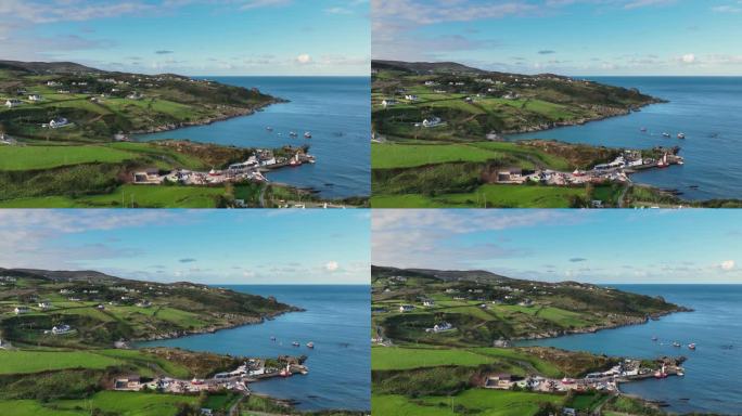 航拍视频格伦加德码头Bun Culkeeny在爱尔兰多尼戈尔海岸