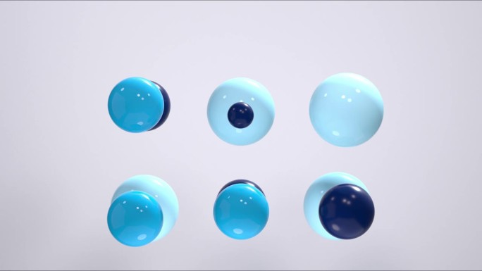 蓝色球体3d渲染抽象运动