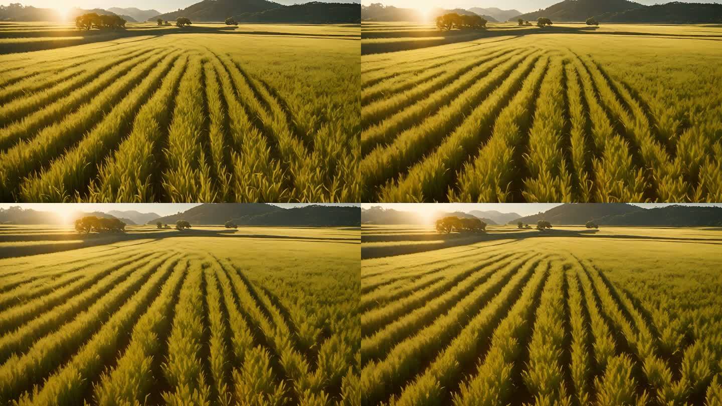 田间水稻稻田水植物草微距视频素材