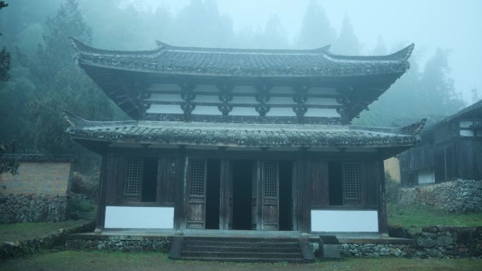 丽水景宁古建筑旅游景点时思寺