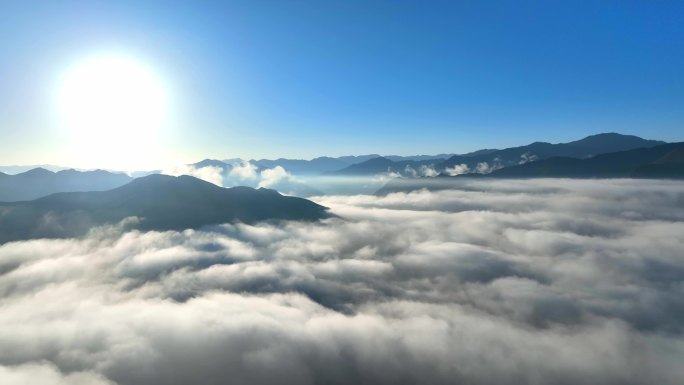 航拍 4K 山峰 云海 日出