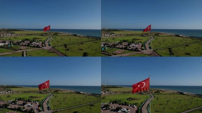 这架土耳其国旗无人机拍摄了4k全景图
