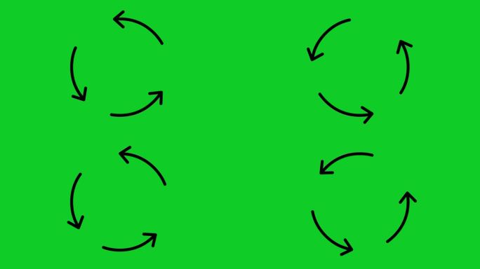 动画图标三个箭头旋转圆形