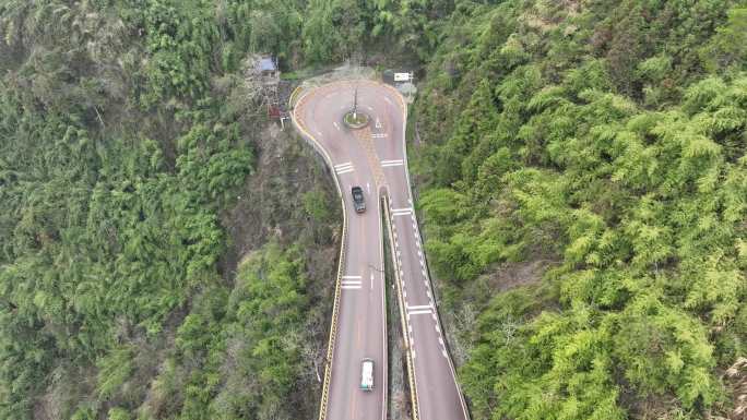 湘西矮寨网红公路4k延时全景航拍