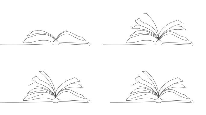 打开书绘制线与连续路径动画。纸质书手绘。