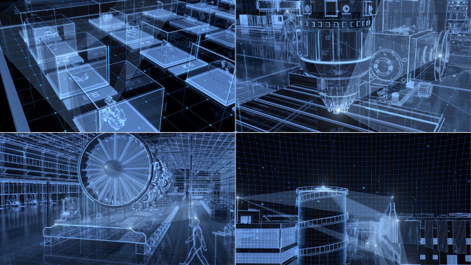 工厂工业制造智慧科技工厂车间虚拟现实转换