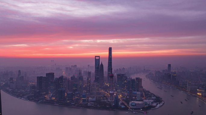 上海2023年12月6日雾霾天日出延时