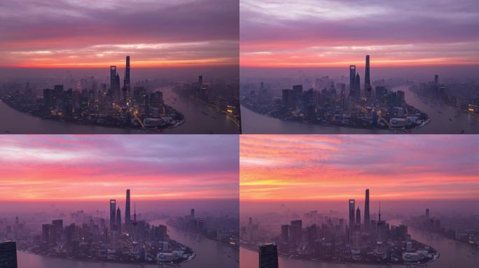 上海2023年12月6日雾霾天日出延时