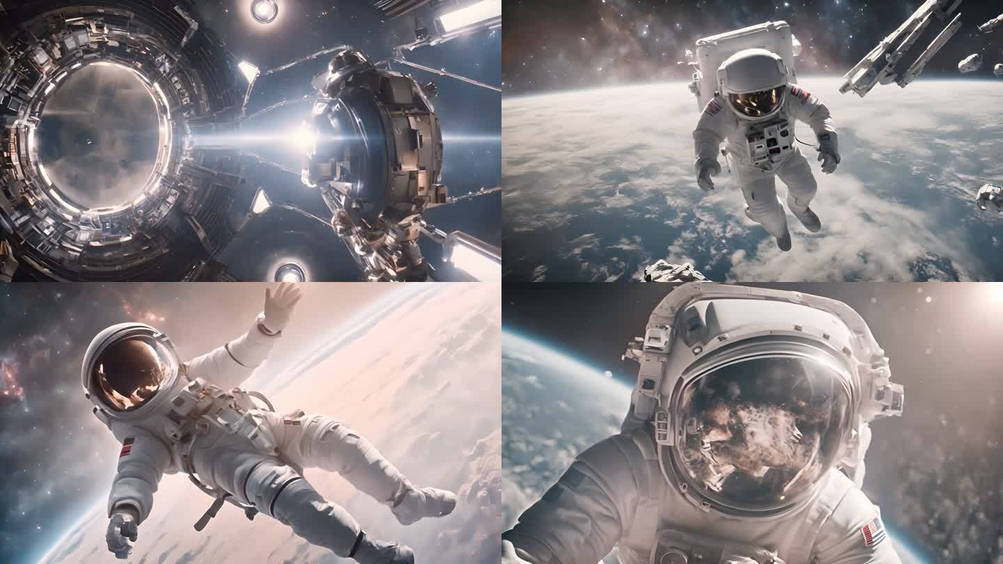 8组4K宇航员漫游太空