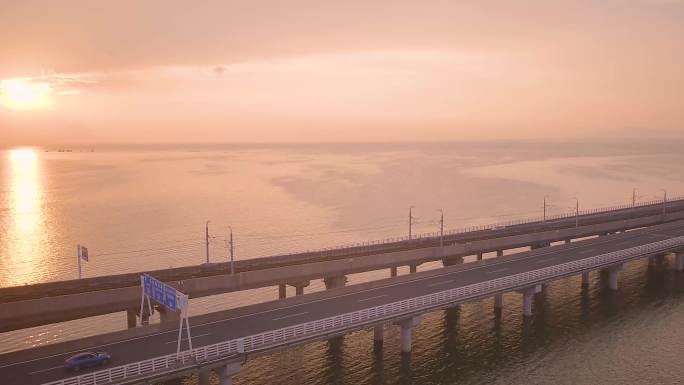 南京石臼湖大桥地铁公路两用桥航拍4K