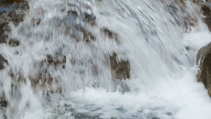 小溪水流水资源山泉水升格慢镜头4K