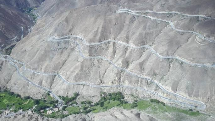 4K中国公路高原基建交通运输川藏线天路