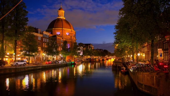 荷兰阿姆斯特丹夜景城景