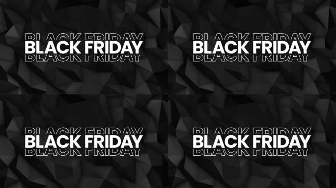 黑色星期五图形元素与黑色纹理背景。大胆的黑色星期五销售横幅设计4k动画。销售购物社交媒体背景。