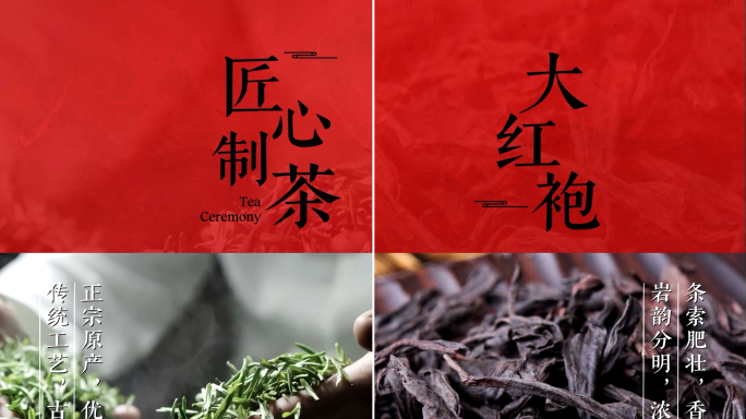 大红袍茶叶文字乌龙茶竖屏手机视频