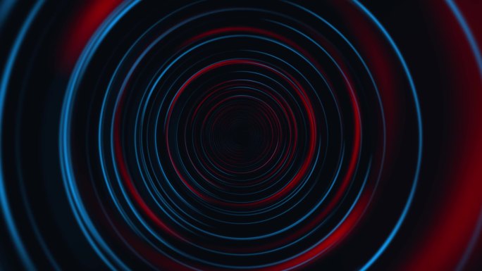 红蓝光线线条圆圈隧道