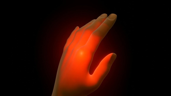 人类手指痛风关节炎的动画
