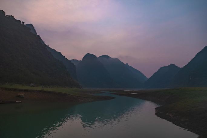 延时摄影更望湖的清晨 广西山水 隆安山水