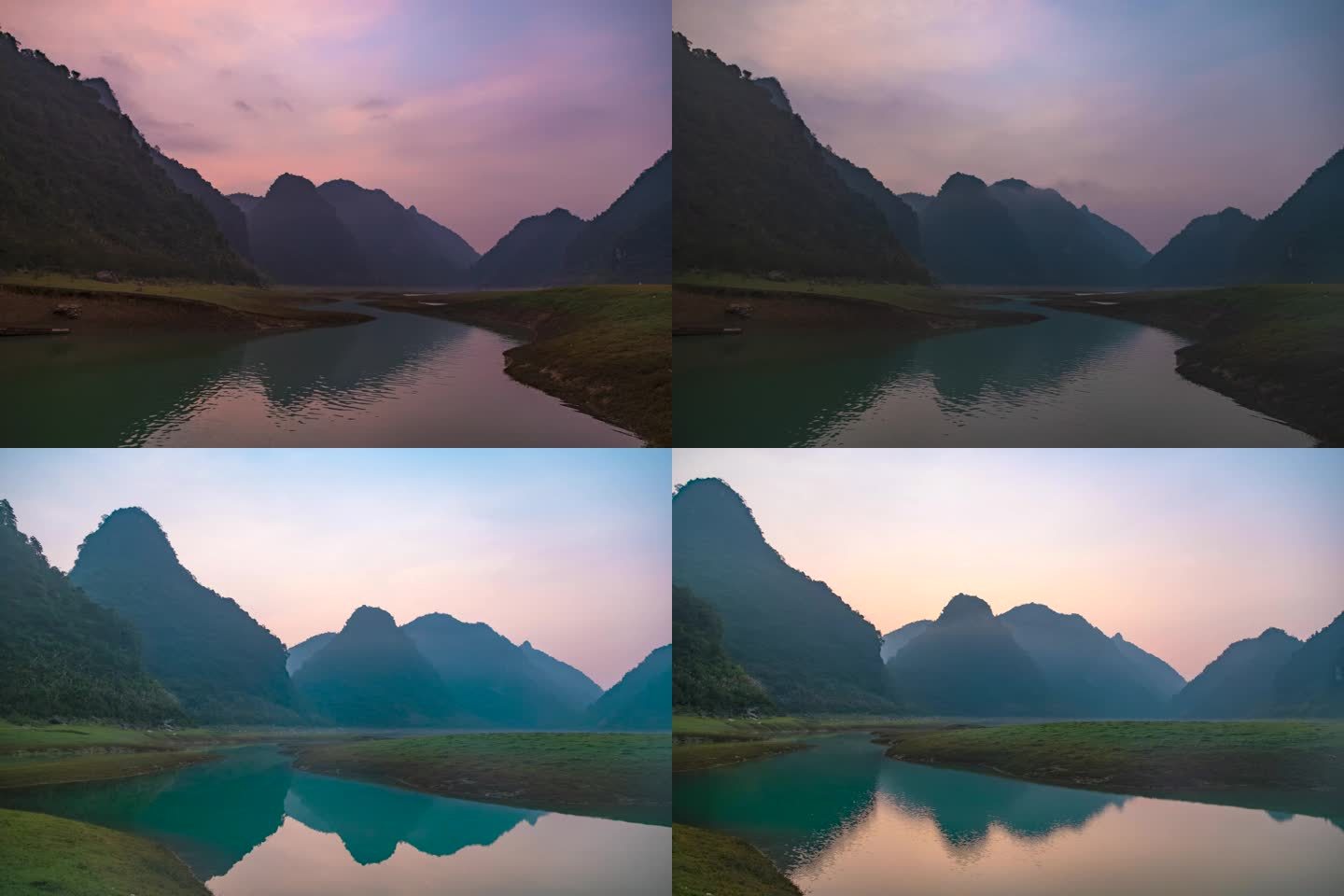 延时摄影更望湖的清晨 广西山水 隆安山水