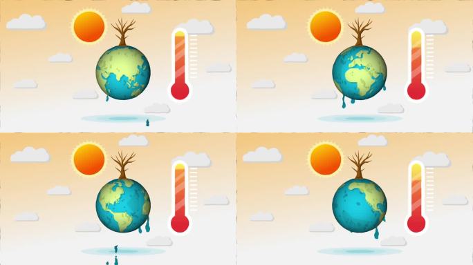 动画星球因全球变暖而融化，气温上升4k