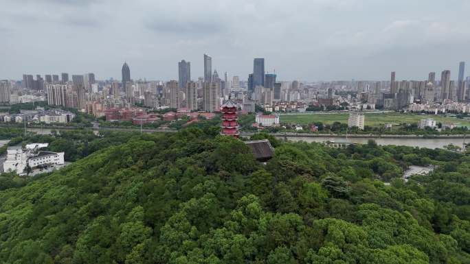 无锡惠山古镇龙光塔航拍4k