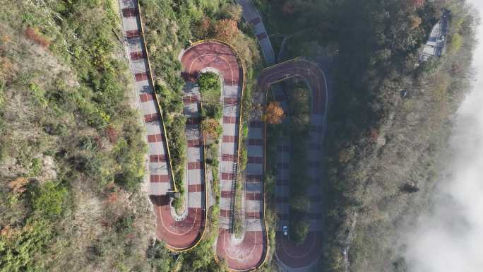 湖南湘西德夯大峡谷弯曲山路公路道路原素材