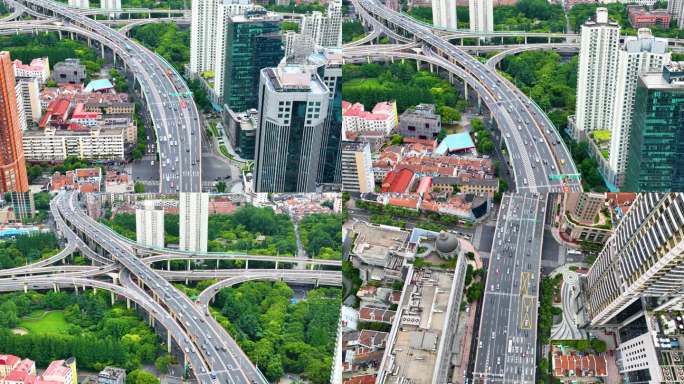 上海市黄浦区市区延安东路立交桥高架桥汽车