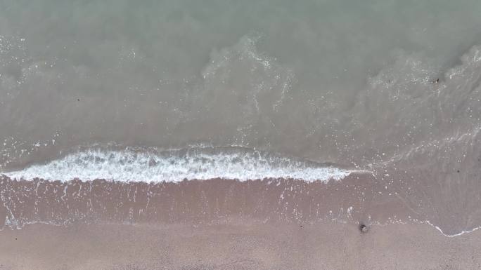 俯看视角海浪 浪打浪