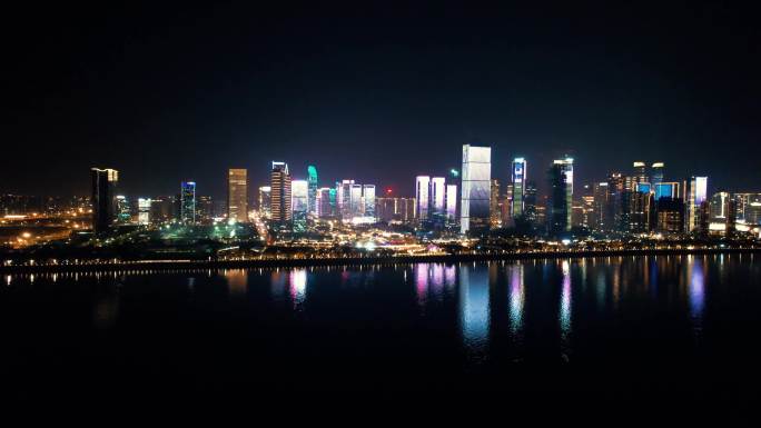 杭州夜景 超一线城市夜景 霓虹灯 大都市