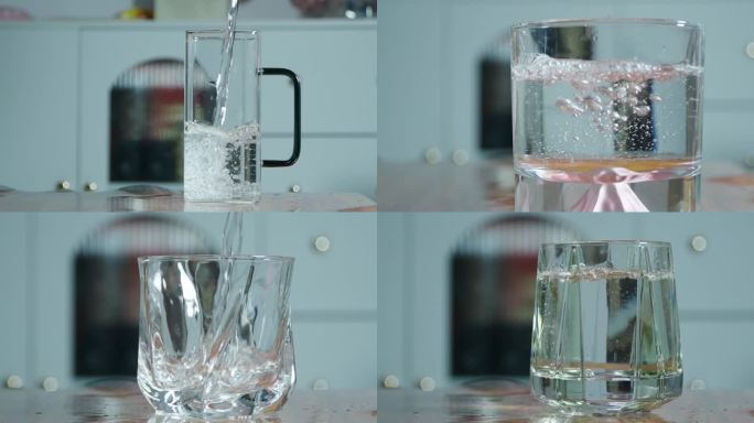 4K玻璃杯倒水8倍慢动作