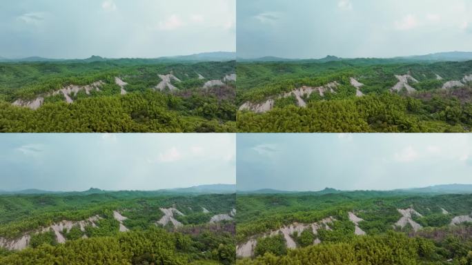 Drone show showing green landscape covering moon w