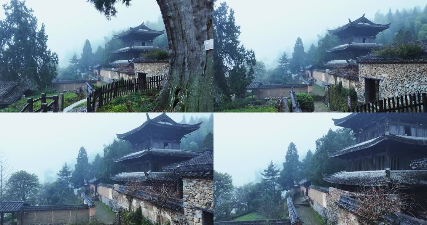 丽水景宁云中大漈时思寺航拍