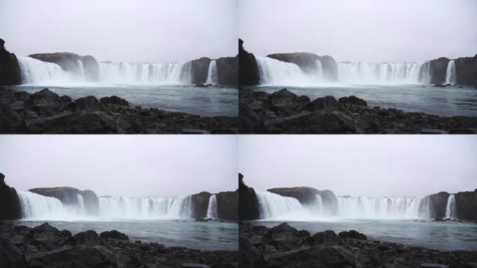 冰岛北部巨大的瀑布。