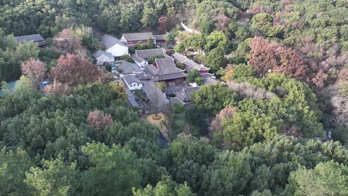 航拍宁波保国寺古建筑博物馆