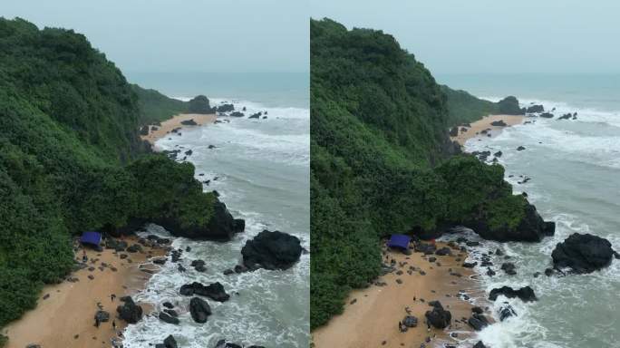 4K海南万宁海景风光航拍