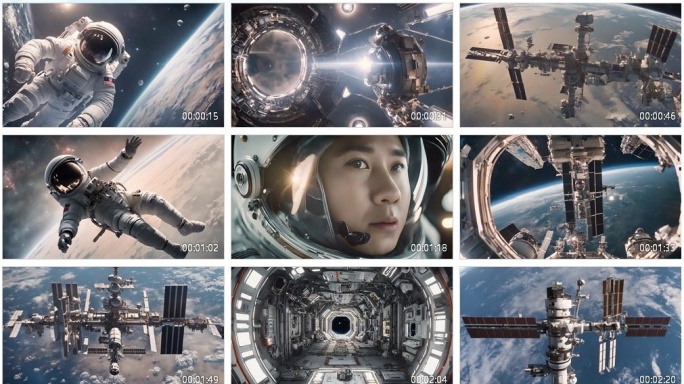 34组空间站宇航员视频素材