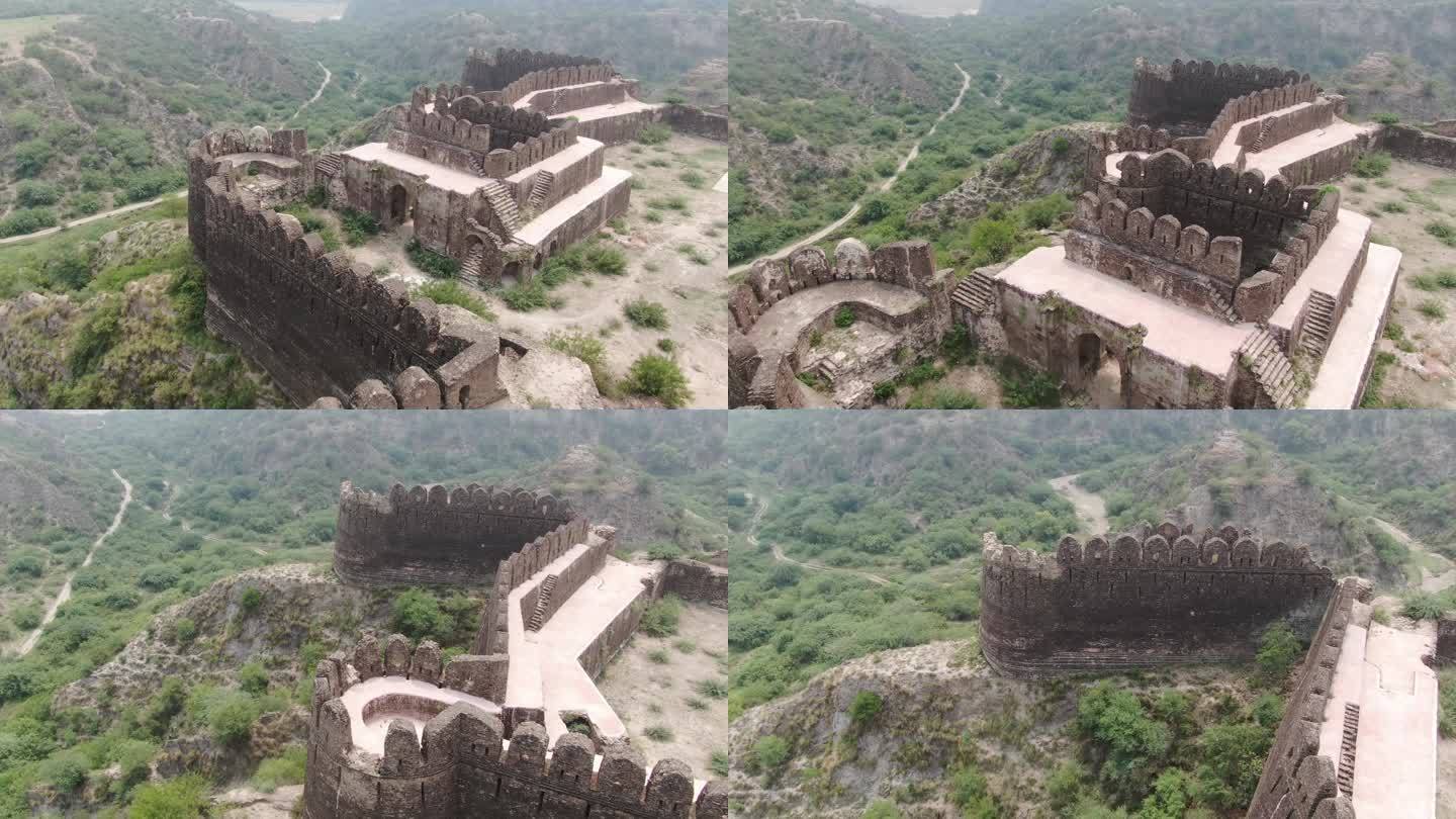 巴基斯坦拉合尔古堡城堡断壁残垣航拍