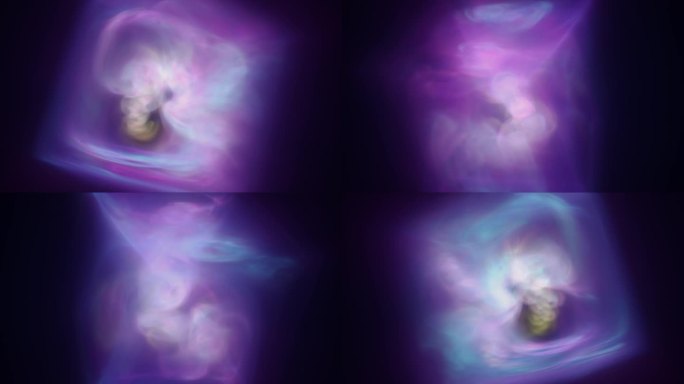 五彩能量发光紫色宇宙魔法烟尘未来的明亮背景