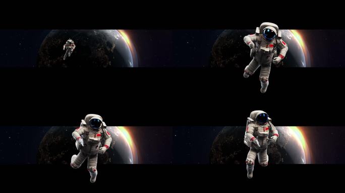 宇航员太空挥手横屏出屏裸眼3d