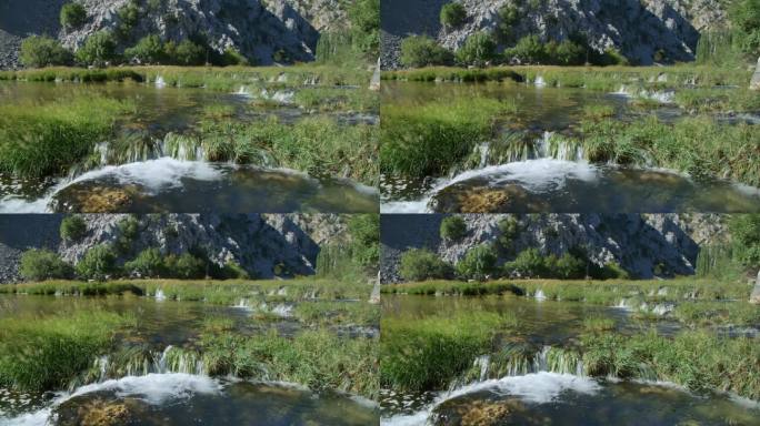 克鲁巴河上的凝灰岩屏障和瀑布