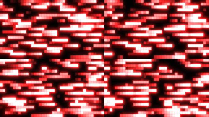 抽象的红色复古像素潮数字背景由移动的能量砖方块在黑色背景