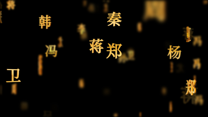 百家姓传统文化文字动画循环背景